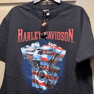 Harley-Davidson Black and Red Engine Graphic Tee